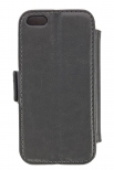 Кожен флип калъф Commander Apple iPhone 5/5S Сив