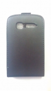 Кожен калъф Flip за Alcatel One Touch Pop C1 Черен