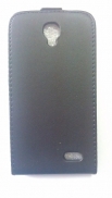 Кожен калъф Flip за Alcatel One Touch Idol Черен