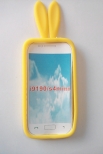 Силиконов калъф с уши за Samsung i9190 Galaxy S4 mini Жълт