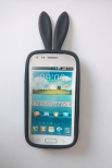 Силиконов калъф с уши за Samsung S7562 Galaxy S Duos Черен 