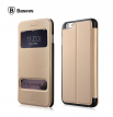 Baseus Mile кожен калъф тип тефтер за Apple iPhone 6 Gold