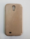 Кожен флип калъф за Samsung i9500 Galaxy S4 Златист