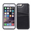 Силиконов гръб с кожа за Apple iPhone 6 / 6S Черен