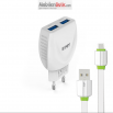 Мрежово зарядно устройство,EMY MY-221 с Micro USB кабел