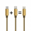 Комбиниран USB Кабел 2 в 1,Micro USB/IPhone Lighting,LDNIO
