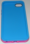 Двуцветен силиконов калъф за Apple iPhone 5 Син С Розово