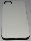 Двуцветен силиконов калъф за Apple iPhone 5 Бял С Черно