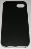 Черен силиконов калъф с пластмасова лайсна за Apple iPhone 5 