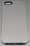 Бял силиконов калъф с пластмасова лайсна за Apple iPhone 5