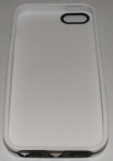 Бял силиконов калъф с пластмасова лайсна за Apple iPhone 5