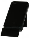 Черен силиконов калъф за Apple iPhone 4S Имитиращ Кожа