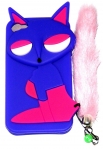 Силиконов калъф Лисица за Apple iPhone 4 с опашка 