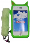 Силиконов калъф Лисица за Apple iPhone 5 с опашка Зелен