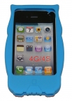 Силиконов калъф Бухал за Apple iPhone 4 Син