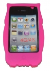 Силиконов калъф Бухал за Apple iPhone 4S Розов