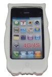 Силиконов калъф Бухал за Apple iPhone 4 Бял