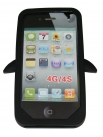 Силиконов калъф пингвин за Apple iPhone 4/4S Черен