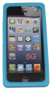 Силиконов калъф с камъни за Apple iPhone 5 Син