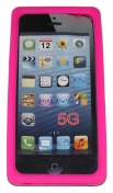 Силиконов калъф с камъни за Apple iPhone 5 Розов