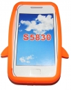 Силиконов калъф пингвин за Samsung S5830 Galaxy Ace Оранжев