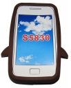 Силиконов калъф пингвин за Samsung S5830 Galaxy Ace Кафяв