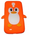 Силиконов калъф пингвин за Samsung i9500 Galaxy S4 Оранжев