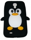 Силиконов калъф пингвин за Samsung i9500 Galaxy S4 Черен