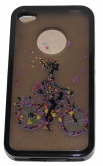 Твърд гръб за Apple iPhone 4/4S с апликация Черен 01