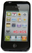 Твърд гръб за Apple iPhone 4/4S с апликация Черен 04