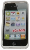 Твърд гръб за Apple iPhone 4/4S с апликация Бял 03