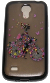 Твърд гръб за Samsung i9190 Galaxy S4 mini с апликация Черен 04