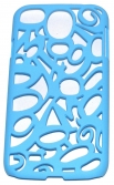Твърд гръб с цифри за Samsung i9500 Galaxy S4 Син