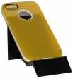 Силиконов калъф за Apple iPhone 4/4S с твърда лайсна Жълт