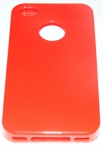 Силиконов гръб ТПУ за Apple iPhone 4G/4GS Червен