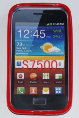 Силиконов гръб ТПУ за Samsung S7500 Galaxy Ace Plus Червен