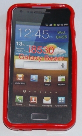 Силиконов гръб ТПУ за Samsung I8530 Galaxy Beam Червен