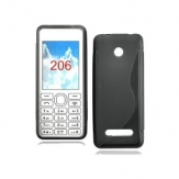Силиконов гръб ТПУ S-Line за Nokia Asha 206 Черен