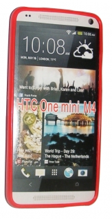 Силиконов гръб ТПУ за HTC One Mini M4 Червен