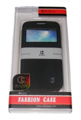Кожен калъф Rada за Samsung i9500 Galaxy S4 с прозорче Черен