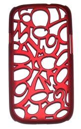 Твърд гръб с цифри за Samsung i8190 Galaxy S3 mini Червен