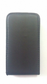 Кожен калъф Flip за Alcatel One Touch S'Pop Черен