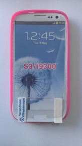 Твърд гръб за Samsung i9300 Galaxy S3 + Протектор Розов