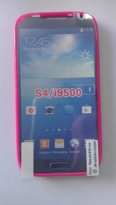 Твърд гръб за Samsung i9500 Galaxy S4 + Протектор Розов
