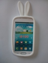 Силиконов калъф с уши за Samsung i8190 Galaxy S3 mini Бял