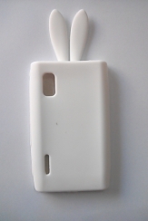 Силиконов калъф с уши за LG Optimus L5 E610/E615 Бял