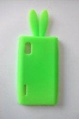 Силиконов калъф с уши за LG Optimus L5 E610/E615 Зелен