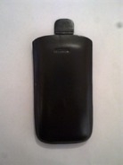 Черен калъф за Nokia E72 от естествена кожа