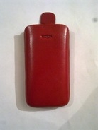 Червен калъф за Nokia C6 от естествена кожа