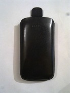 Черен калъф за Nokia C6 от естествена кожа